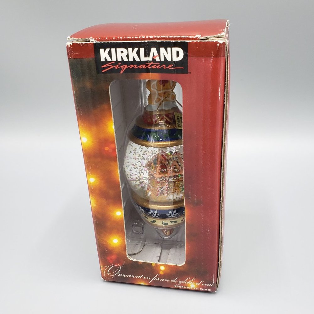 Gingerbread House Man Waterglobe Snowglobe Ornament by Costco Kirkland Signature